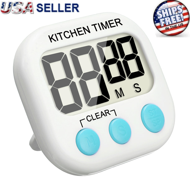 Digital Kitchen Timer Magnetic Cooking LCD Large Count Down Clear Loud Alarm Egg 